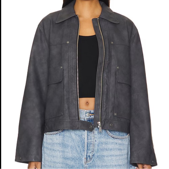 Free People Blair Leather Jacket - Picture 1 of 11